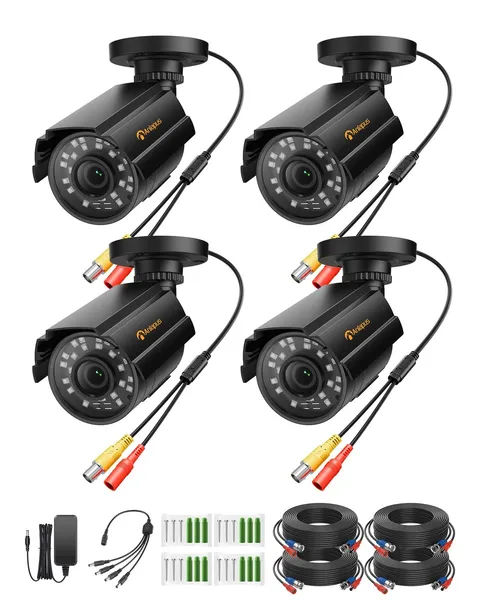 4-Pack 1080P Security Cameras for 2MP, 5MP, 4K Analog Surveillance DVR System...