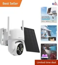 Real-Time Two-Way Talk Solar Camera - 360° PTZ Wireless Home Security System