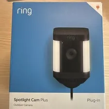 Ring Spotlight Cam Plus 1080p Wi‑Fi Plug-In Outdoor Weatherproof Black