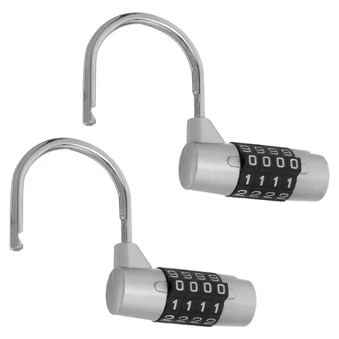 2 Pcs Waterproof 4 Digit Combination Padlock for Cabinet Toolbox Travel Bag