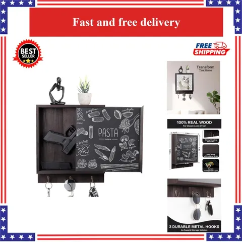 MOCAS Hidden Gun Storage Wall-Mounted Safe with Hooks - Quick Access