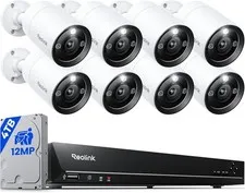 Reolink RLK16-1200B8-A 12MP PoE Security Camera System, 8 Cameras + 16CH NVR, 4T