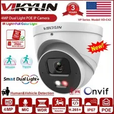 Vikylin 4MP POE IP Camera Smart Dual Light Full Color+IR with Audio Onvif Wired