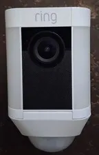 Ring Spotlight Cam Battery Security Camera White with 2 Rechargeable Batteries