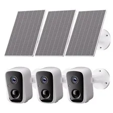 3PCS 4MP Solar Wifi Security Camera Wireless 2-Way Audio Color Night Vision IP66