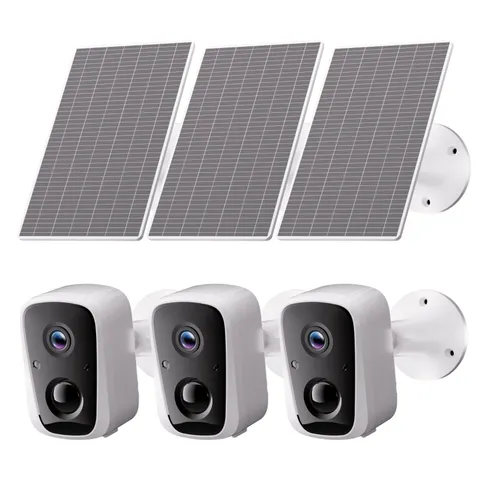 3PCS 4MP Solar Wifi Security Camera Wireless 2-Way Audio Color Night Vision IP66