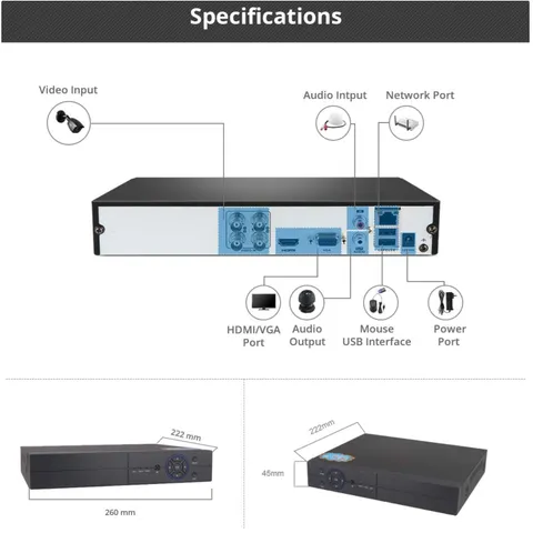 5-in-1 HD Analog Security DVR 4CH Standalone System