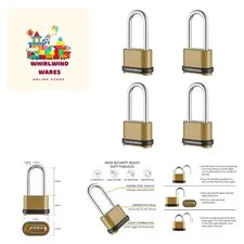 Heavy Duty Combination Lock, 4-Digit Combo Lock with Long Shackle,Weatherproo...