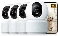 4K UHD Indoor Camera 4 Pack Dual Band Wi-Fi6 Person Pet Baby Cry Detection