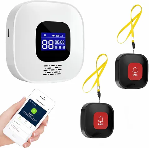 WiFi Caregiver Pager System with Alert Button That Calls Cell Phone - Wireles...