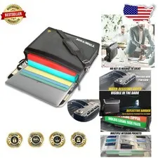 XL Fireproof Document Bag 16" Legal Files TSA Lock High-Viz Reflective