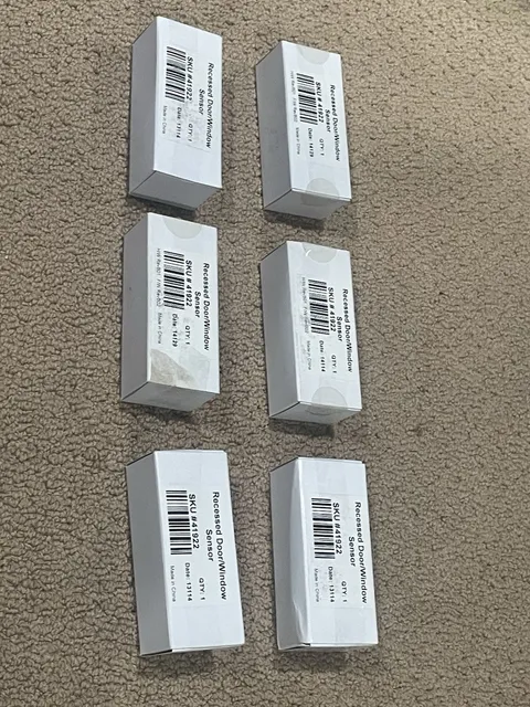 6 AT&T Recessed Door Window SENSORS 41922 NEW in Box Unused SW-ATT-RDW