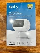 eufy Security 4K Indoor Cam S350, No Subscription, Dual Cameras, 8× Zoom, 360° C