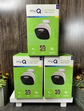 myQ Outdoor Battery Camera 3-Pack 2K Wireless Wi-Fi Color Night Vision Spotlight