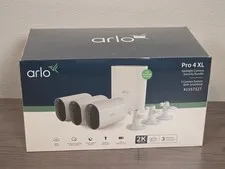 New Arlo Pro 4 XL Spotlight 3 Camera Security Bundle VMS4352P-1CCNAS