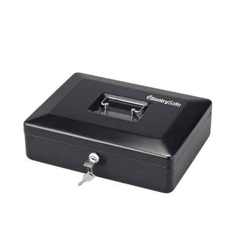 Deluxe Cash Box DCB‑12, Portable Cash Safe Money Storage Organizer