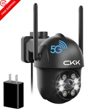 CKK 2K Security Camera Outdoor Corded Power, 3MP PTZ WiFi Home 1 Pack