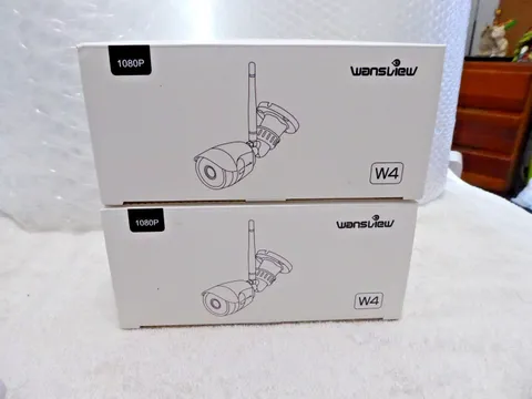 Lot of 2 Wansview W4 Wireless 1080p WiFi Home Outdoor Security Camera White NEW!