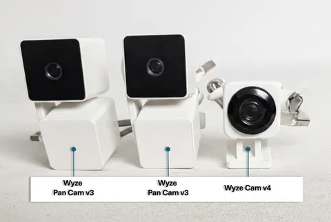 Wyze Cam Smart Security Camera Lot of 3 (2x Wyze Pan Cam v3 + 1x Wyze Cam v4) 