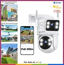 Outdoor PTZ Security Camera Dual Lens 1080P WiFi Color Night Vision Auto