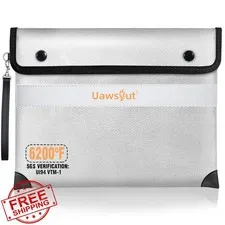 Uawsyut Fireproof Document Bag Grey