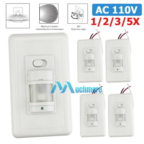1-5PC Auto Sensor Switch Motion Infrared PIR Occupancy Vacancy for Wall Light