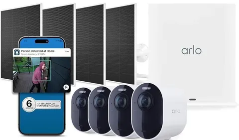 🔥 Arlo Ultra Security Camera 4K HDR (3rd Gen) SmartHub, 4 Cam + 4 Solar Pannels