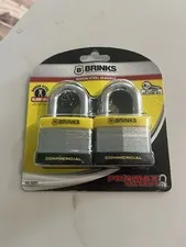 BRINKS ProMax Security 2 pack. Boron Steel Shackle. Padlock Commercial Grade NEW