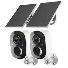 2K Security Camera Wireless Outdoor,Solar Powered WiFi Cameras for Home Security