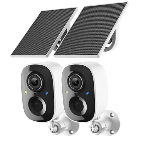 2K Security Camera Wireless Outdoor,Solar Powered WiFi Cameras for Home Security