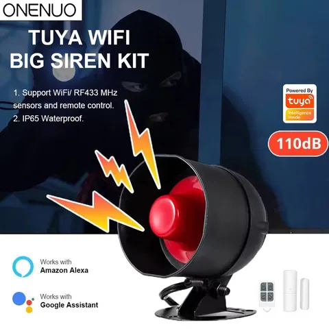 Tuya WiFi Siren Alarm System Wireless Loud Sound Alert Siren Kit Smart Life