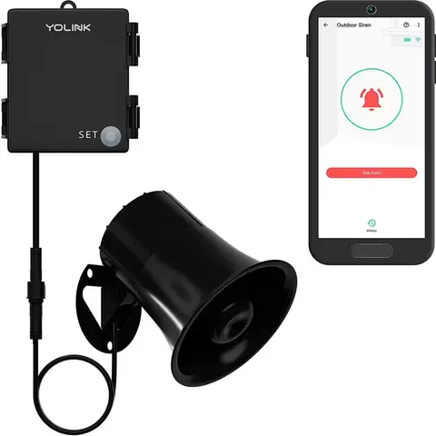 Outdoor Security Siren and Smart Alarm Controller Kit - Loud 110 Db, Wireless, B