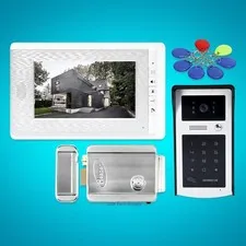 7inch Hands-free Video Door Entry Security Intercom with Keyfobs Password Keypad