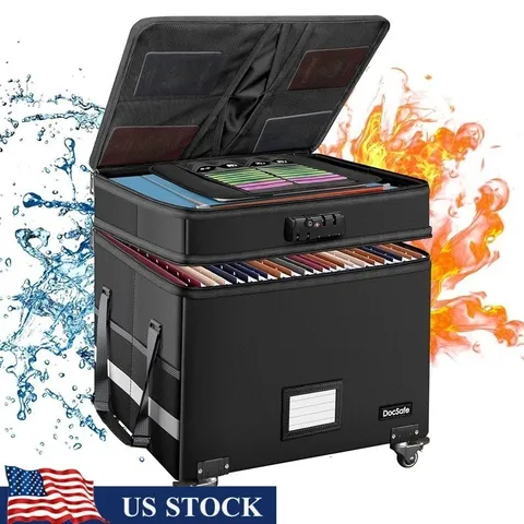 Fireproof Waterproof File Box Combination Lock Portable Dustproof Storage Unit