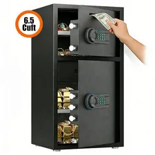 6.5 Cuft Extra Large Home Safe Box with Double Door & Adjustable shelf