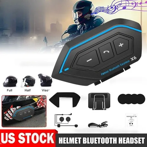 Wireless Bluetooth Helmet Headset Speaker Headphone Mic for Motorcycle Handsfree