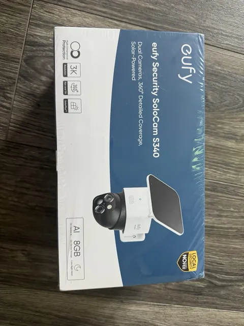 eufy Security SoloCam S340 Solar Dual Camera 3K 360° Wi‑Fi Outdoor