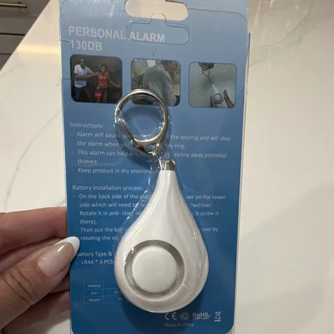 MSA-780 Personal Alarm 130 dB Keyring Keychain, White ABS Battery Powered