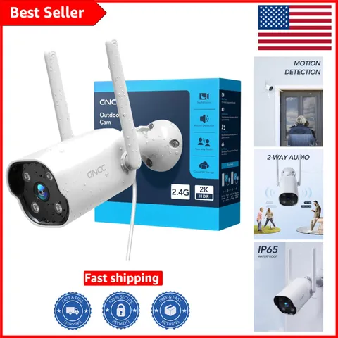Advanced 2K Outdoor Security Camera - 24/7 Non-Stop Recording & Alexa-Compatible
