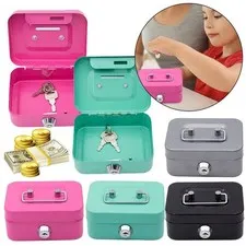 Mini Lockable Cash Box with Key Lock Box Creative Money Safe Case For Kids
