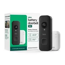 Blink Battery Doorbell 2K+ (Black) Sync Module Core included — Wireless video