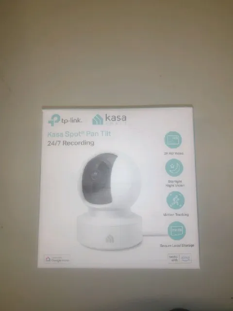 Kasa KC410S 2K+ Indoor Security Camera Pan & Tilt Wired Night-Vision 2 Way Audio
