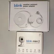 NEW Blink Mini 2 Indoor Outdoor Plug-in Camera & Weather Resistant Adapter