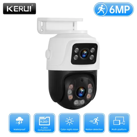 POE Dual Lens 6MP HD Security Camera 2-Way Talk AI Motion Detection CCTV Camera