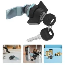 Black Zinc Alloy Cabinet Cam Lock with Key Reusable Drawer Latch Lock