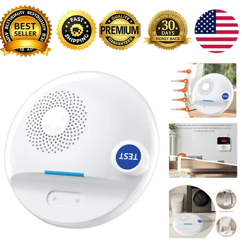 Wireless Water Leak Detector Sensor Loud Siren Waterproof Standalone Smart Hub