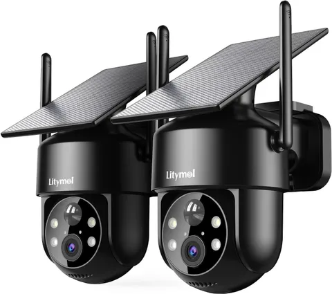 2K Solar Camera for Home Safety, 360° View Security Cameras Wireless Outdoor,...