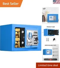Durable Alloy Steel Mini Safe - 0.23 Cubic Feet with Keypad Lock & Audio Alert