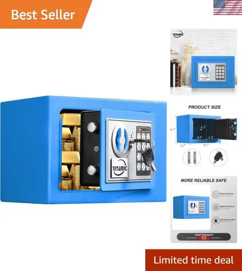 Durable Alloy Steel Mini Safe - 0.23 Cubic Feet with Keypad Lock & Audio Alert