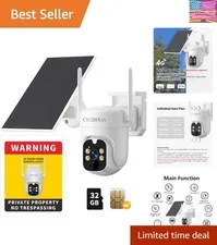4G LTE Solar Security Camera - No WiFi Cellular Outdoor Camera with 2K Color ...
